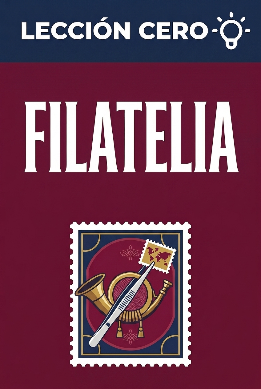 Portada del ebook «Lección cero: Filatelia», guía para principiantes