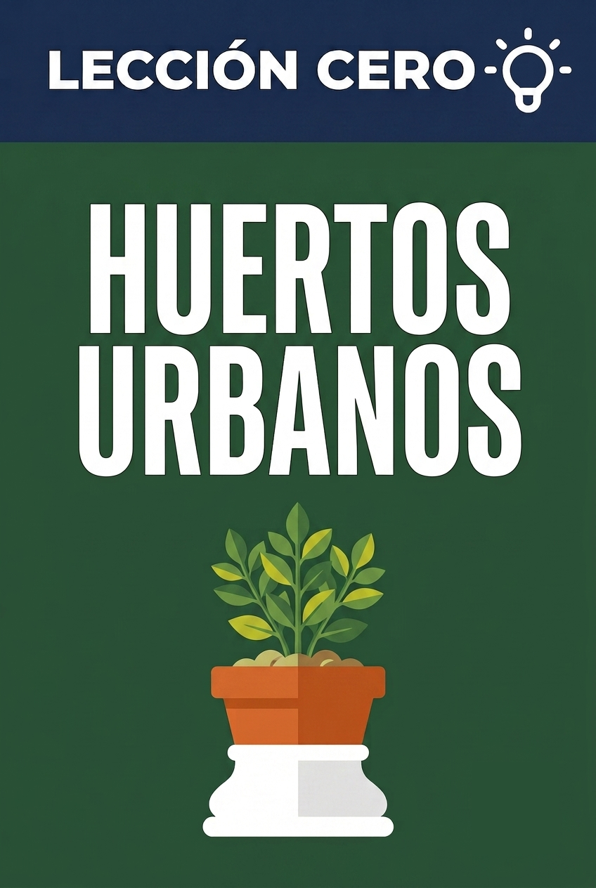Portada del ebook «Lección cero: Huertos urbanos», guía para principiantes